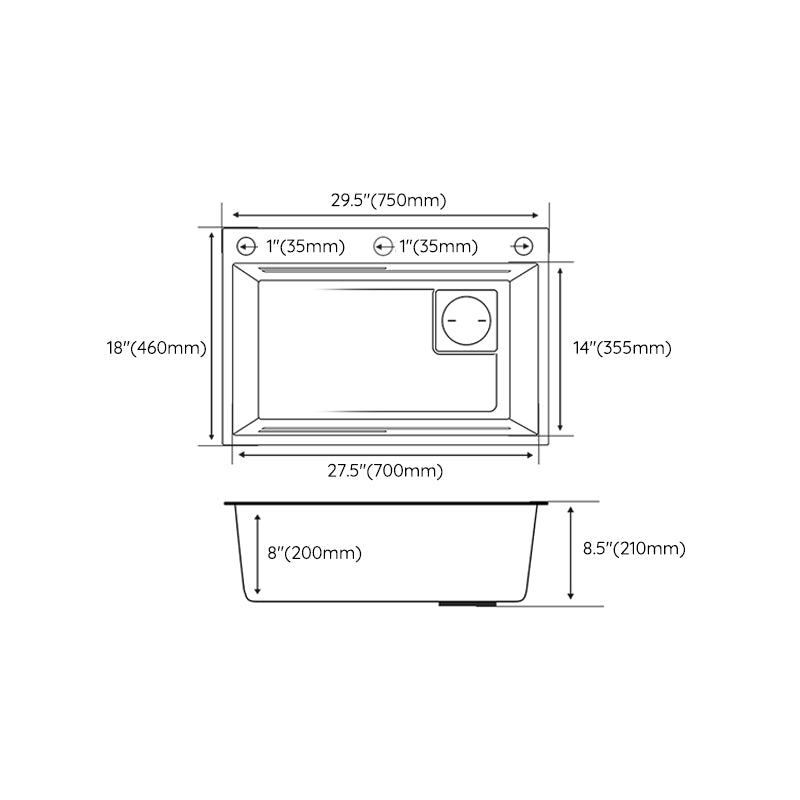 Classic Kitchen Sink Stainless Steel Drop-In Friction Resistant Kitchen Sink