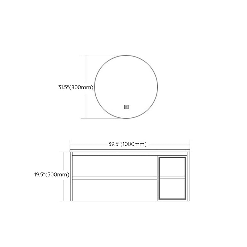 Modern Bathroom Sink Vanity Solid Color Vanity Cabinet with Mirror