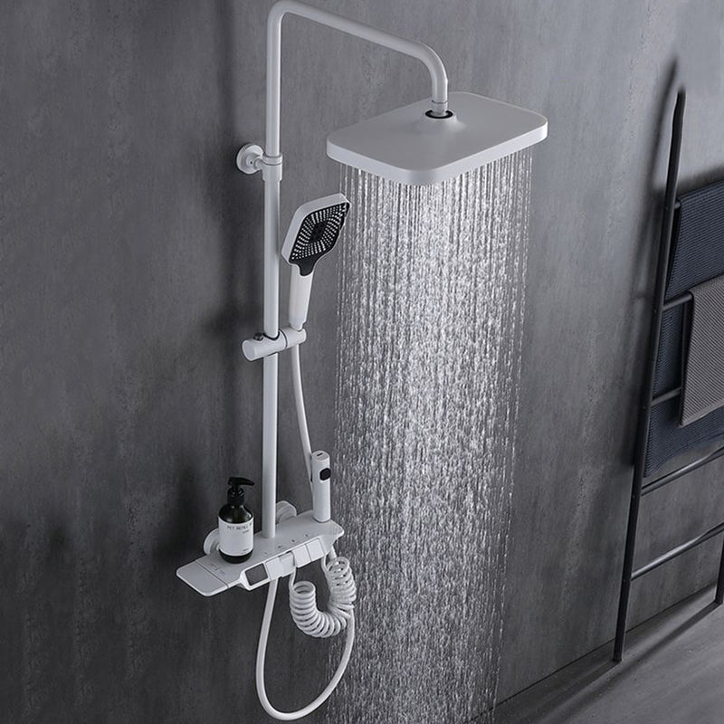 Wall Mounted Shower Metal Shower Faucet Arm Shower System with Slide Bar