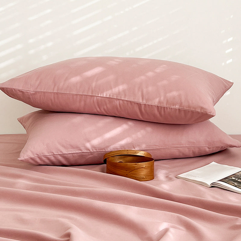 Cotton Plain Bed Sheet Breathable Fade Resistant Bed Sheet Set