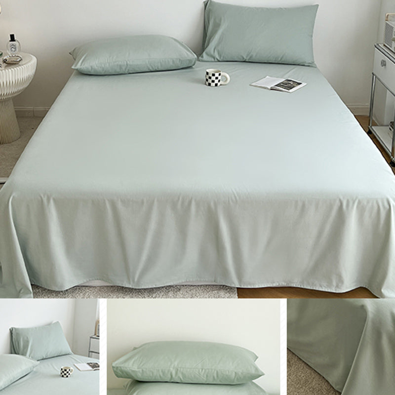 Cotton Plain Bed Sheet Breathable Fade Resistant Bed Sheet Set