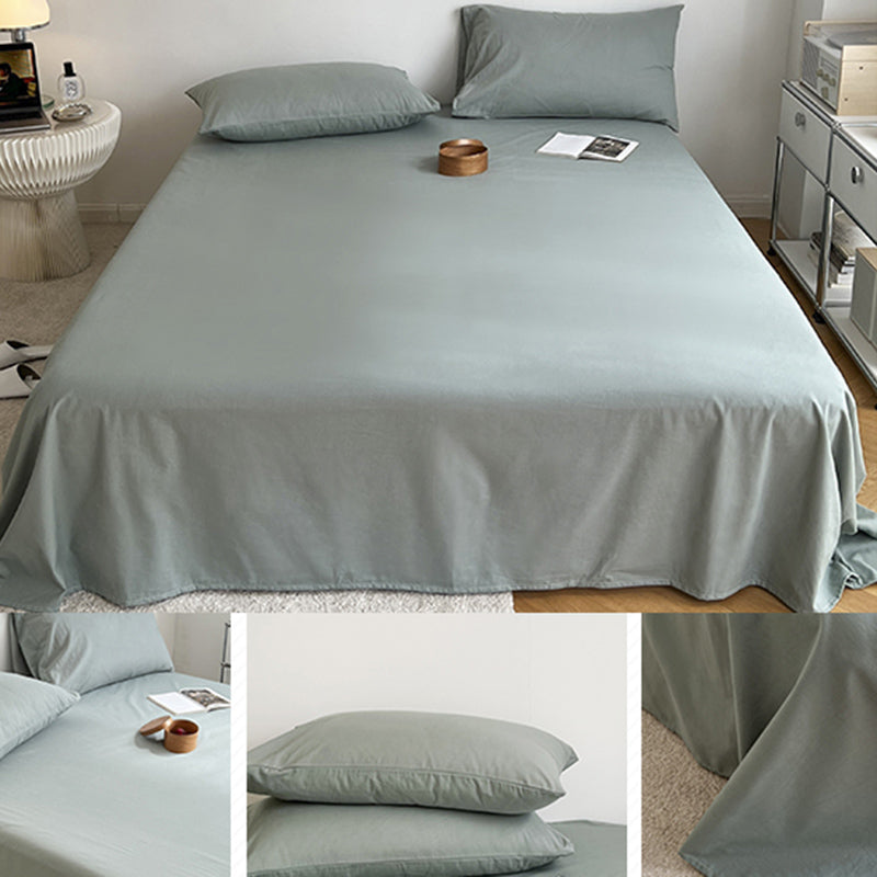 Cotton Plain Bed Sheet Breathable Fade Resistant Bed Sheet Set