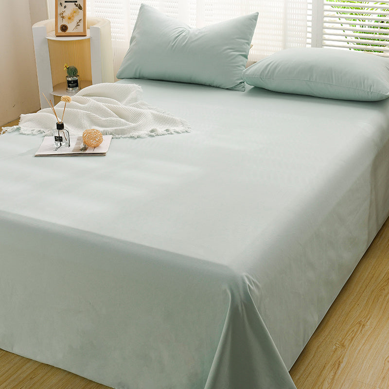 Cotton Plain Bed Sheet Breathable Fade Resistant Bed Sheet Set