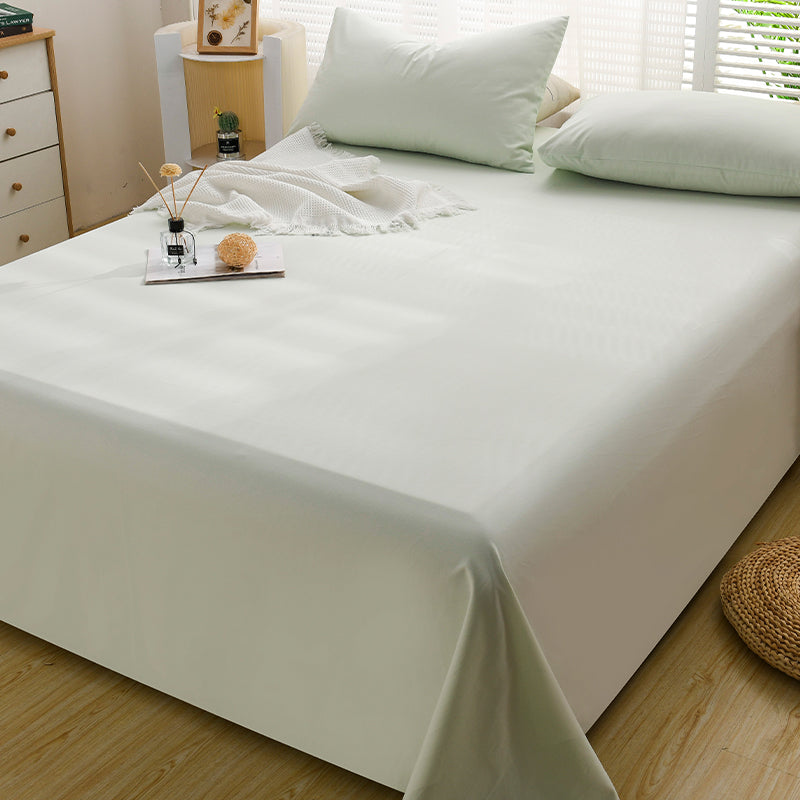 Cotton Plain Bed Sheet Breathable Fade Resistant Bed Sheet Set