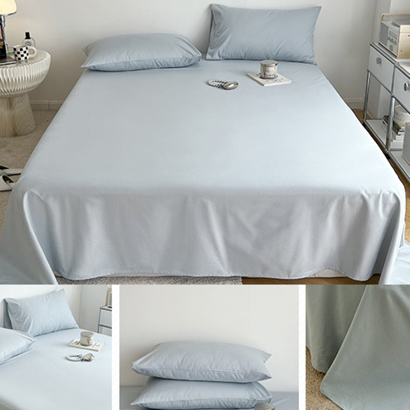 Cotton Plain Bed Sheet Breathable Fade Resistant Bed Sheet Set