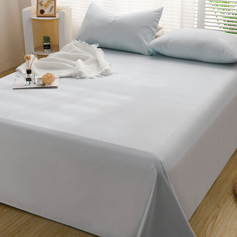 Cotton Plain Bed Sheet Breathable Fade Resistant Bed Sheet Set