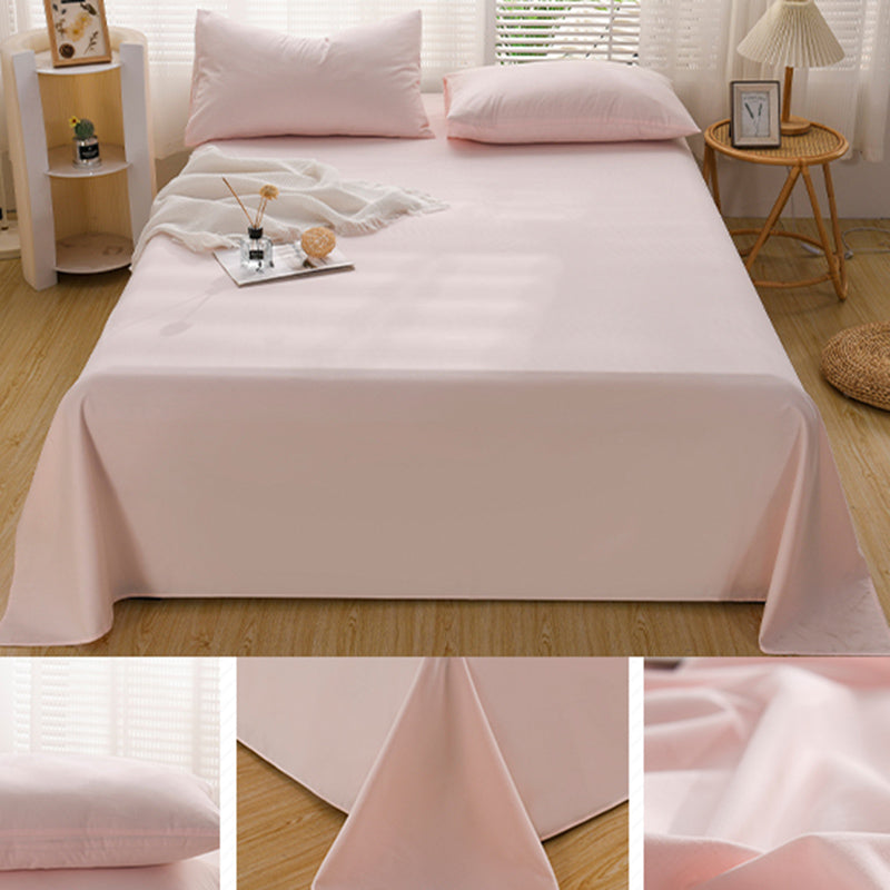 Cotton Plain Bed Sheet Breathable Fade Resistant Bed Sheet Set