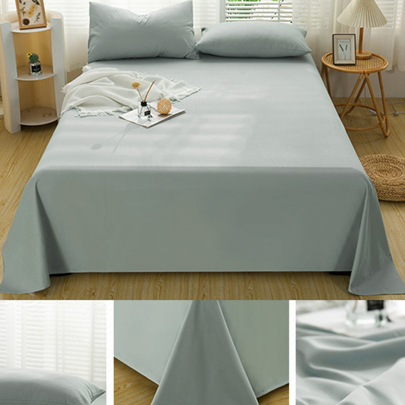 Cotton Plain Bed Sheet Breathable Fade Resistant Bed Sheet Set