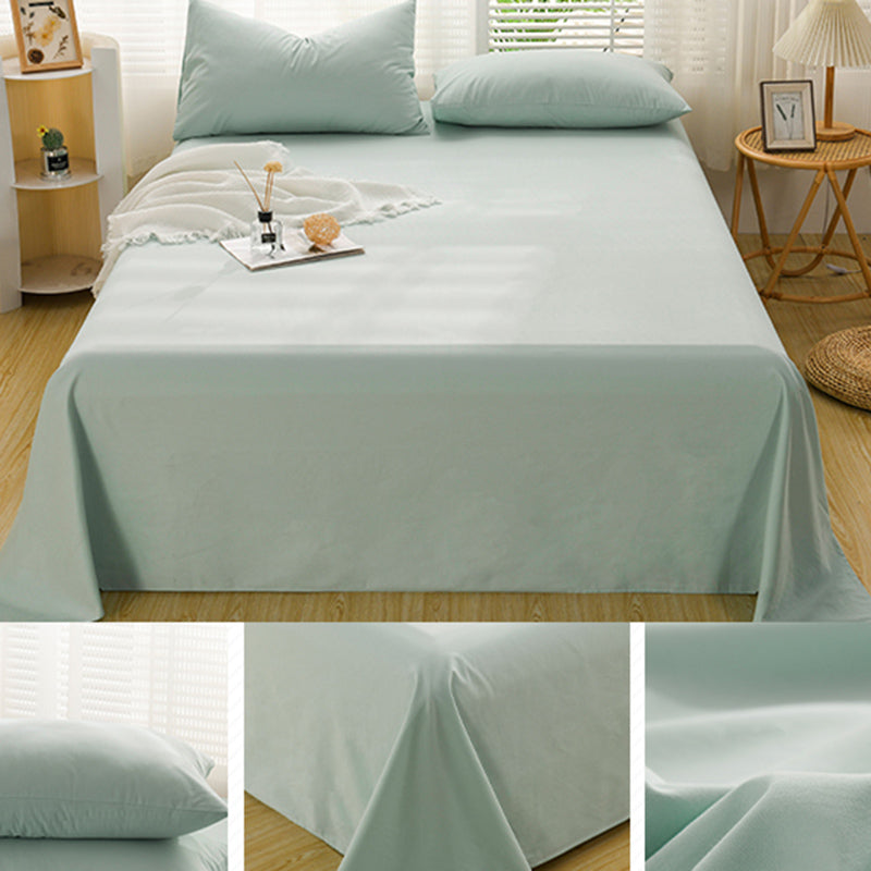 Cotton Plain Bed Sheet Breathable Fade Resistant Bed Sheet Set