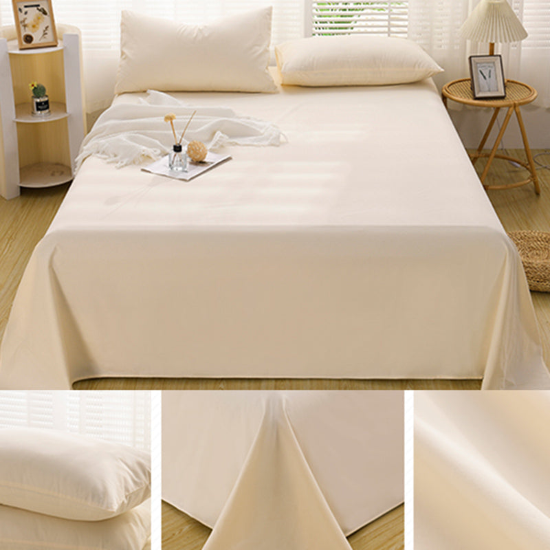 Cotton Plain Bed Sheet Breathable Fade Resistant Bed Sheet Set