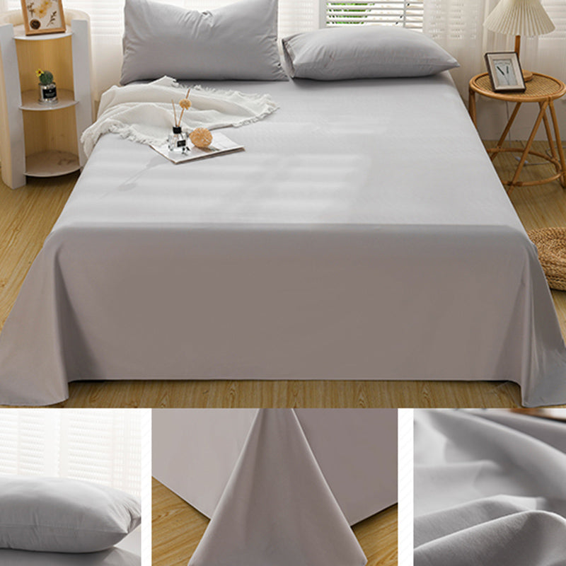 Cotton Plain Bed Sheet Breathable Fade Resistant Bed Sheet Set