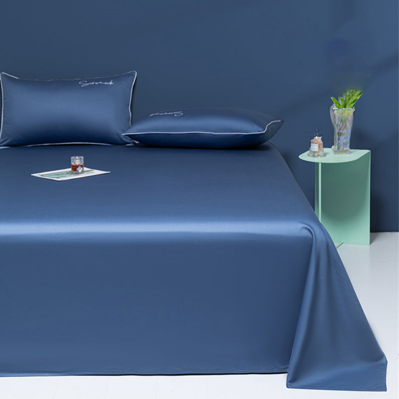 Sateen Weave Sheet Set Solid Color Soft Breathable Bed Sheet Set