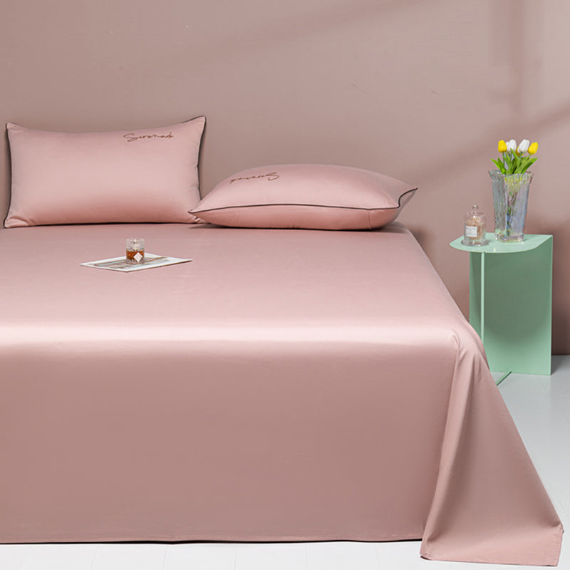 Sateen Weave Sheet Set Solid Color Soft Breathable Bed Sheet Set