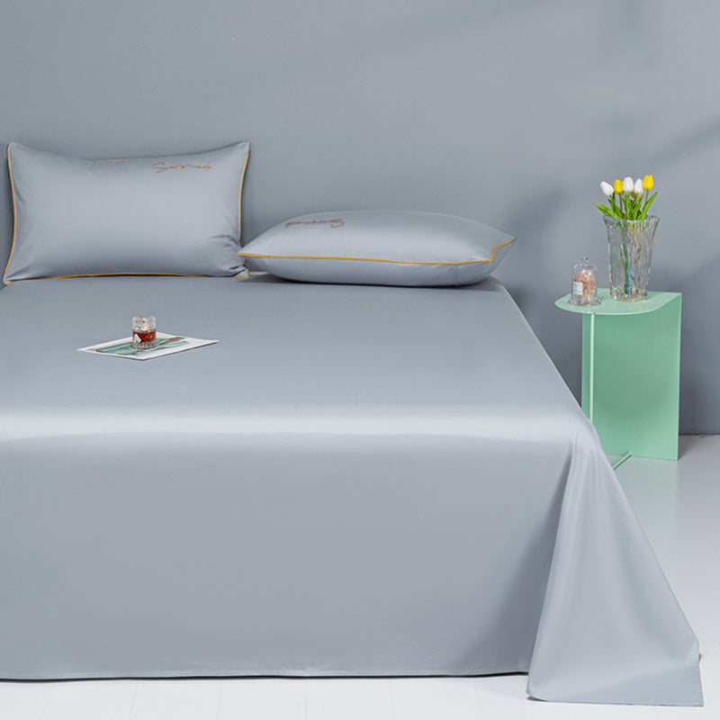 Sateen Weave Sheet Set Solid Color Soft Breathable Bed Sheet Set