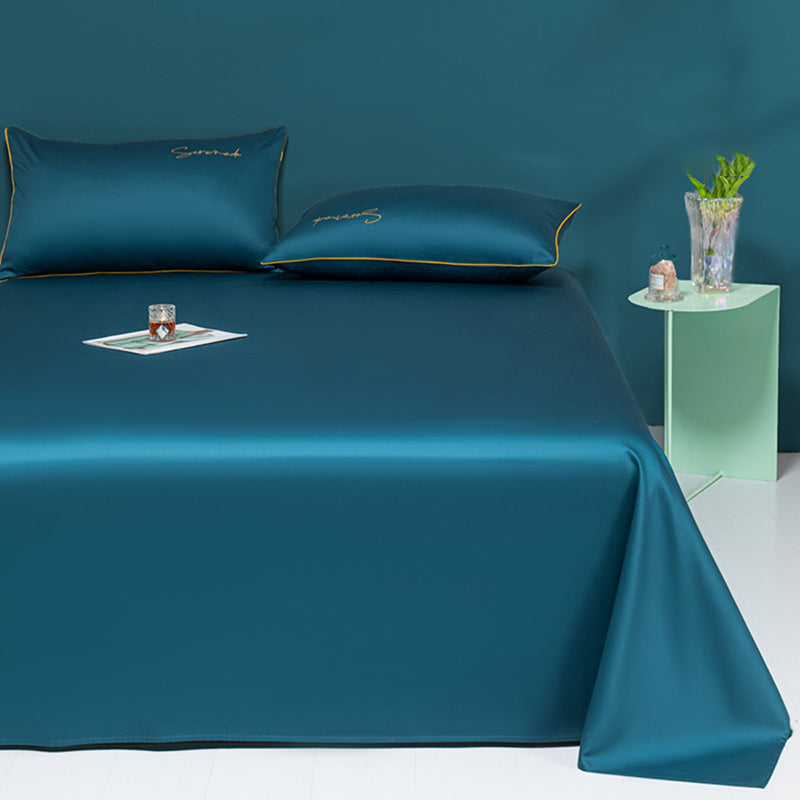 Sateen Weave Sheet Set Solid Color Soft Breathable Bed Sheet Set