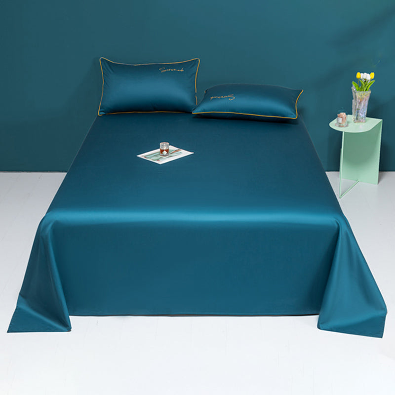 Sateen Weave Sheet Set Solid Color Soft Breathable Bed Sheet Set