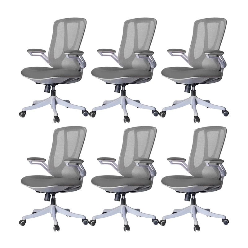 Modern Ergonomic Mesh Task Chair Mid Back Padded Arms Swivel Chair