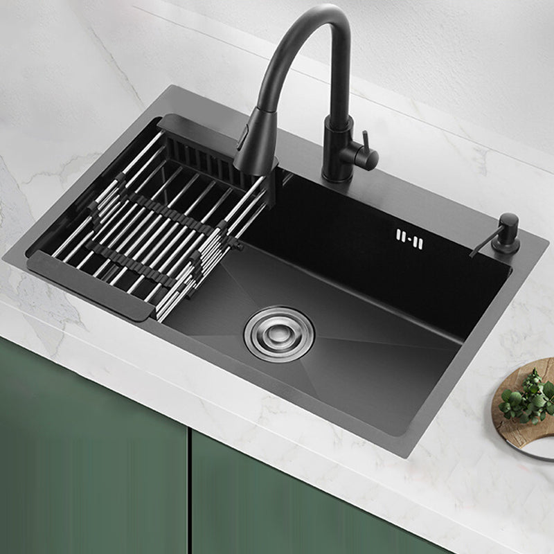 Contemporary Kitchen Sink Stainless Steel 2 Holes Drop-In Kitchen Sink