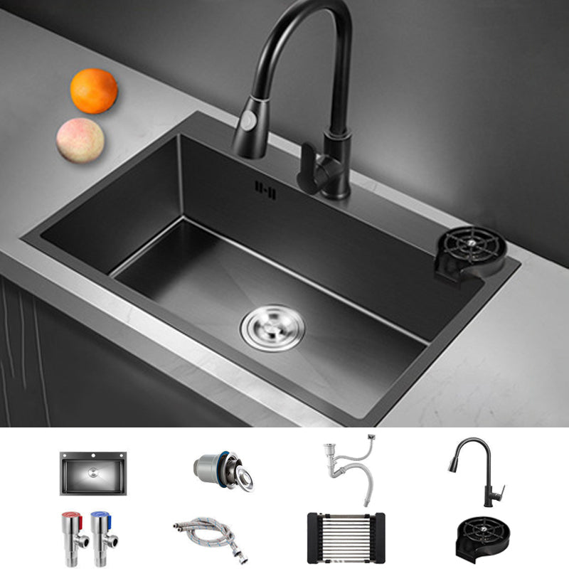 Contemporary Kitchen Sink Stainless Steel 2 Holes Drop-In Kitchen Sink