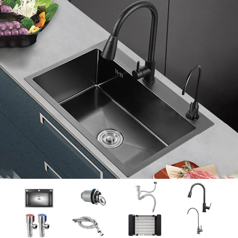 Contemporary Kitchen Sink Stainless Steel 2 Holes Drop-In Kitchen Sink