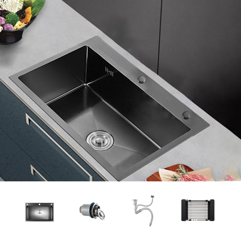 Contemporary Kitchen Sink Stainless Steel 2 Holes Drop-In Kitchen Sink