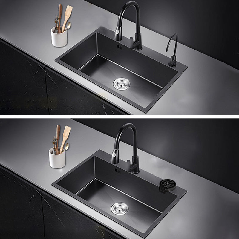 Contemporary Kitchen Sink Stainless Steel 2 Holes Drop-In Kitchen Sink