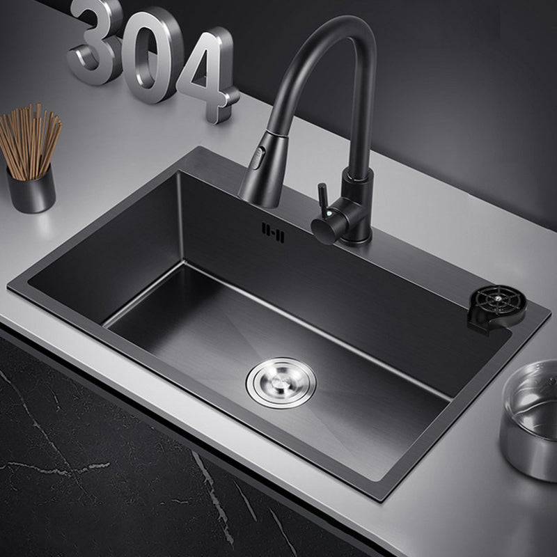 Contemporary Kitchen Sink Stainless Steel 2 Holes Drop-In Kitchen Sink