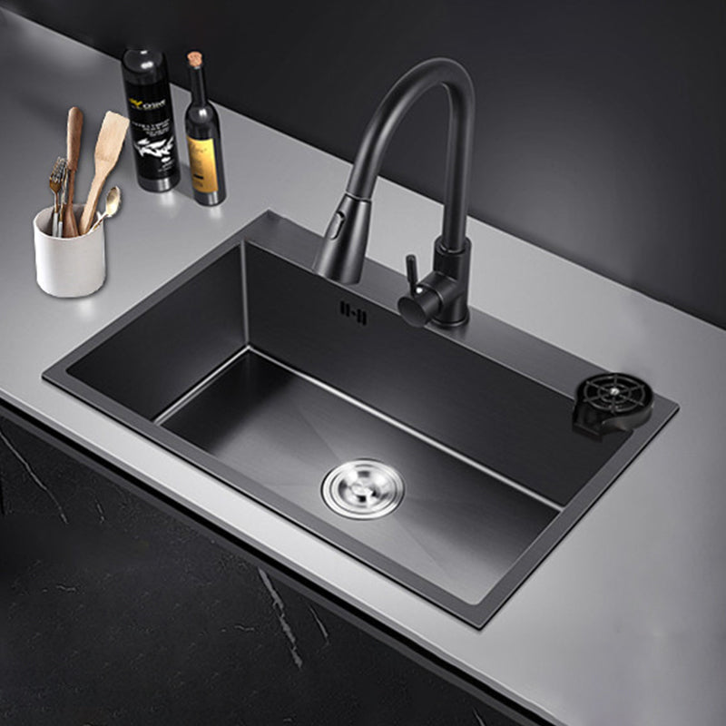 Contemporary Kitchen Sink Stainless Steel 2 Holes Drop-In Kitchen Sink