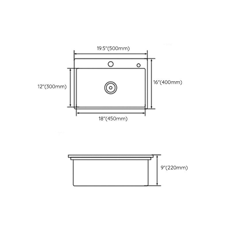 Contemporary Kitchen Sink Stainless Steel 2 Holes Drop-In Kitchen Sink