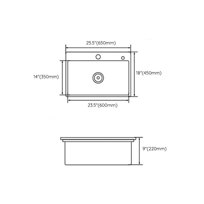 Contemporary Kitchen Sink Stainless Steel 2 Holes Drop-In Kitchen Sink