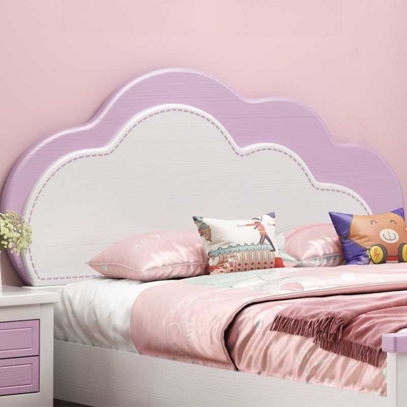 Modern Full & Queen Bed Frame in Rubberwood with Cloud-Shaped Headboard