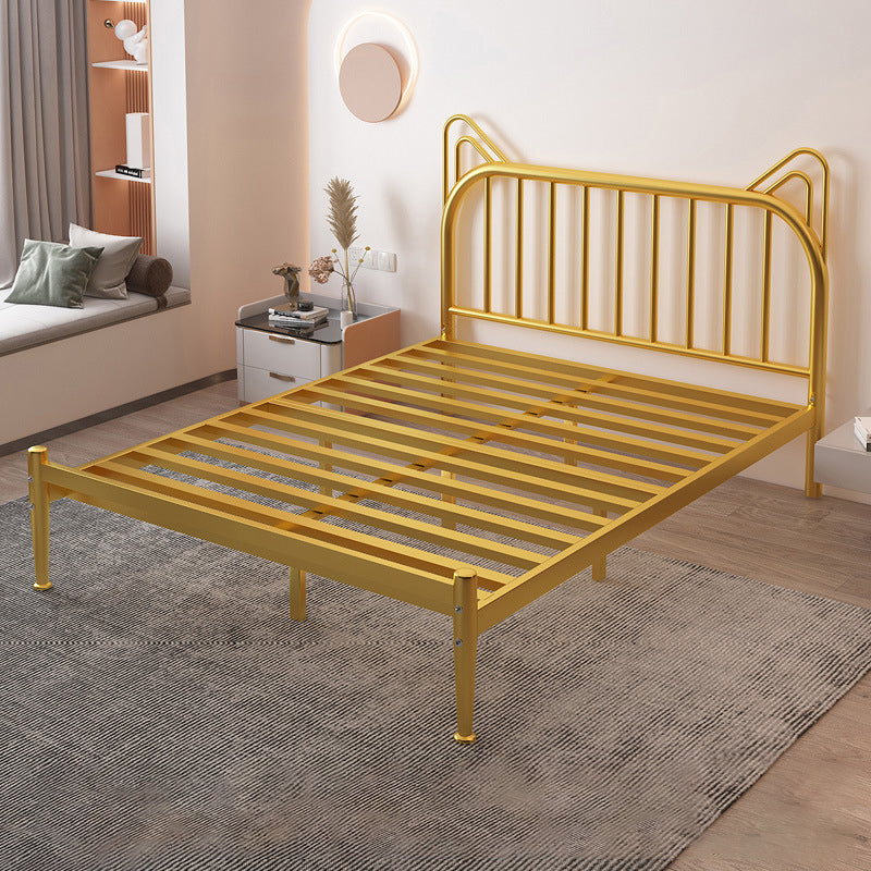 Contemporary Metal Full-Size Kids Bed Open-Frame Low Standard Bed