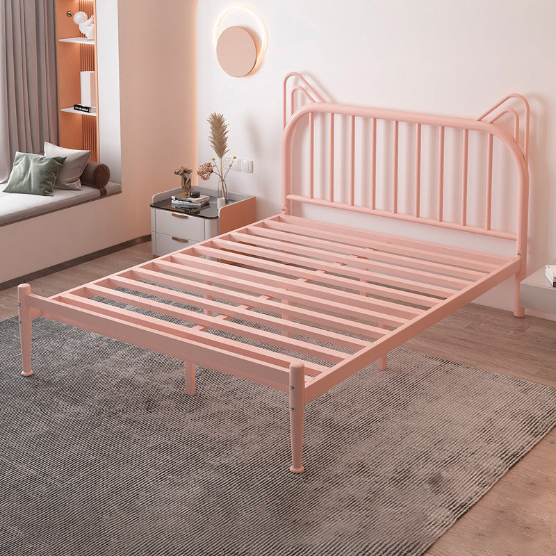 Contemporary Metal Full-Size Kids Bed Open-Frame Low Standard Bed