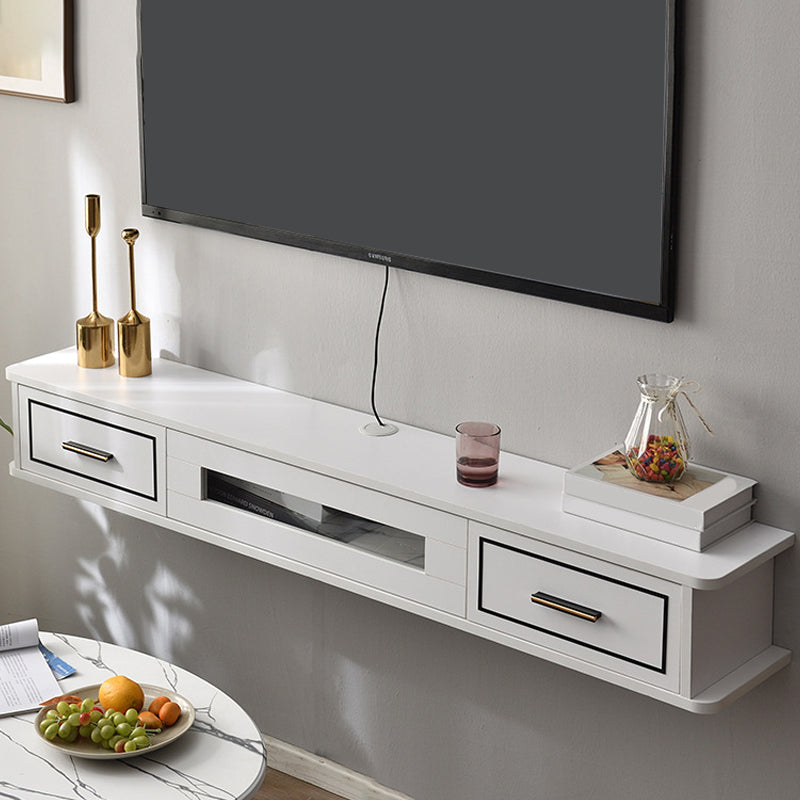 Modern Wood TV Stand Console Wall-mounted TV Media Stand with Drawers for Living Room