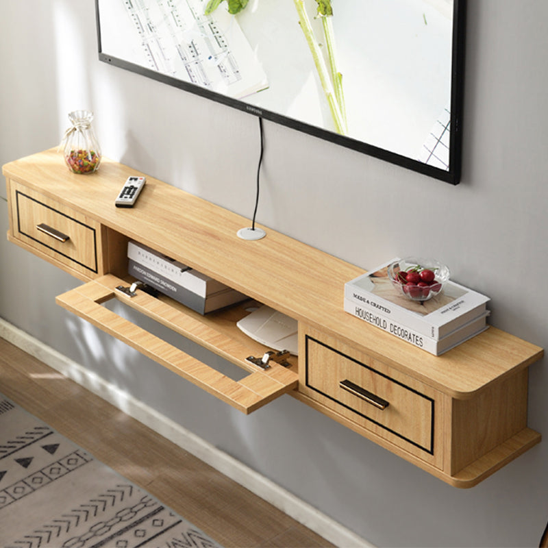 Modern Wood TV Stand Console Wall-mounted TV Media Stand with Drawers for Living Room