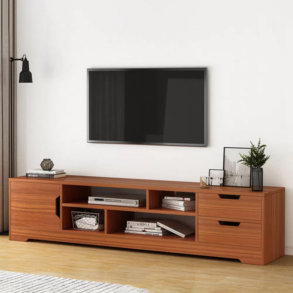 Open Shelving TV Media Stand Scandinavian TV Media Console with Drawers