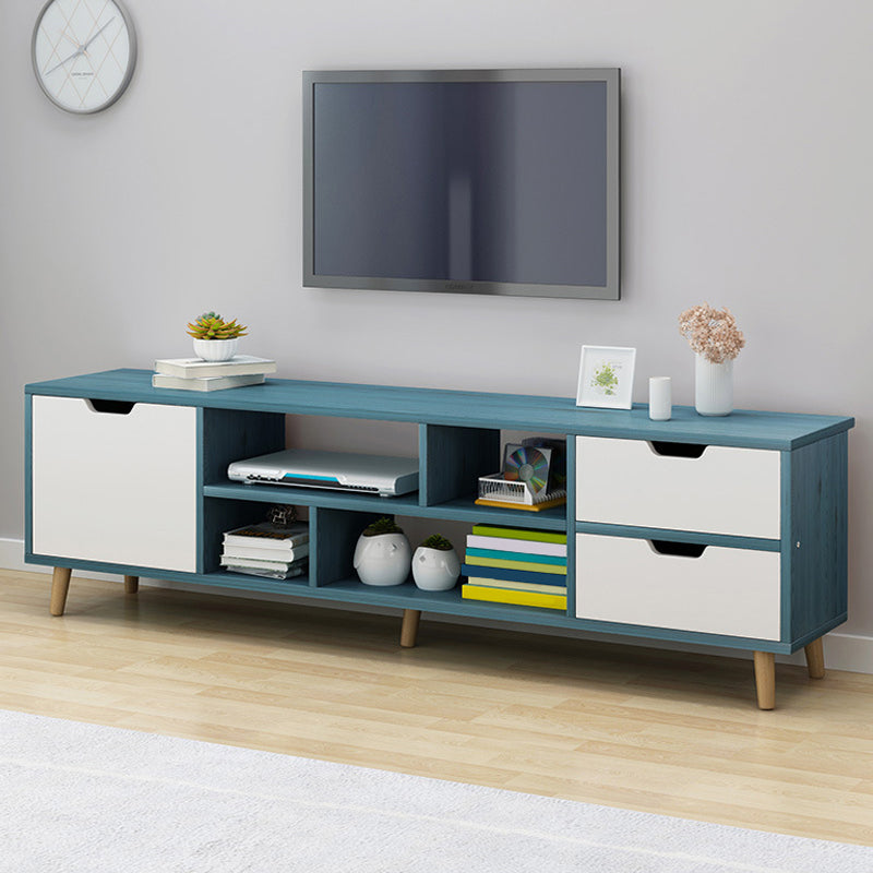 Open Shelving TV Media Stand Scandinavian TV Media Console with Drawers