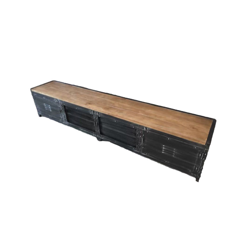 American Retro Industrial Style TV Cabinet Iron Art Solid Wood Bedroom TV Stand