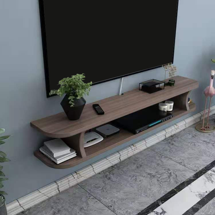 9" W Scandinavian TV Media Stand Open Shelving Wall-mounted TV Media Console