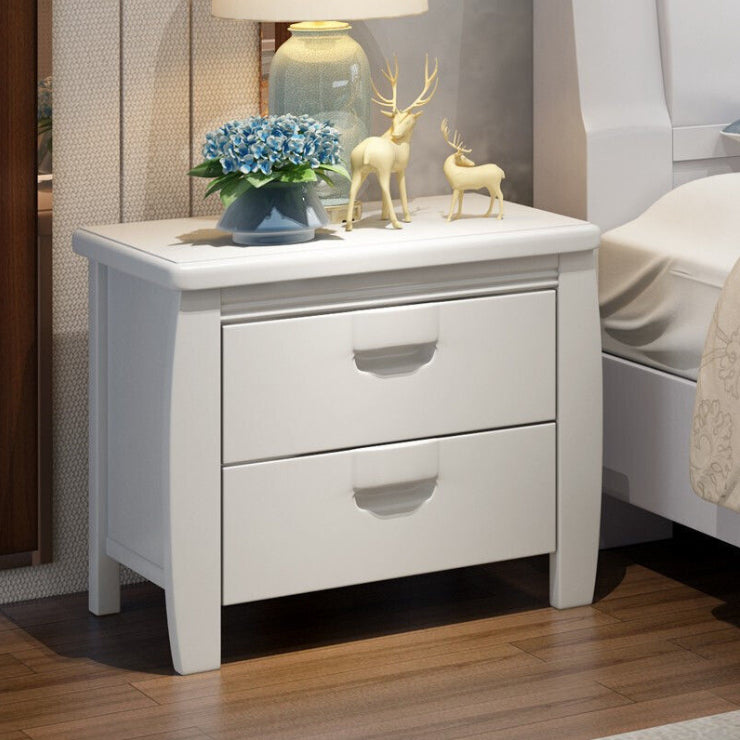 Solid Wood Night Table Modern Minimalist Bedside Table with Drawers