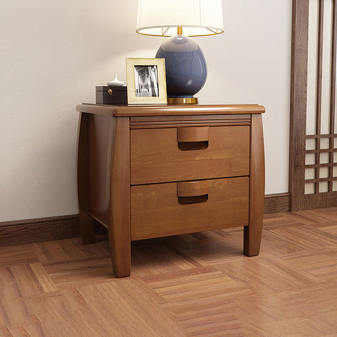 Solid Wood Night Table Modern Minimalist Bedside Table with Drawers