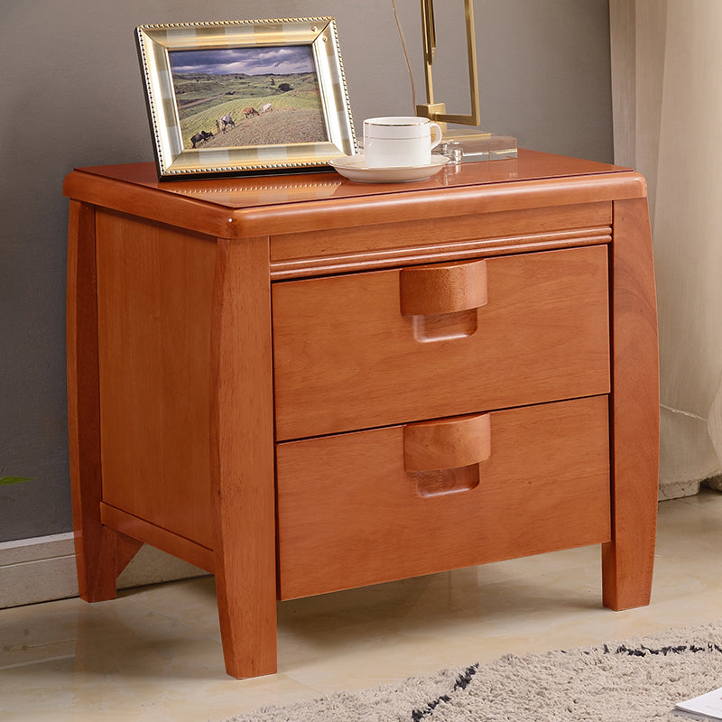 Solid Wood Night Table Modern Minimalist Bedside Table with Drawers