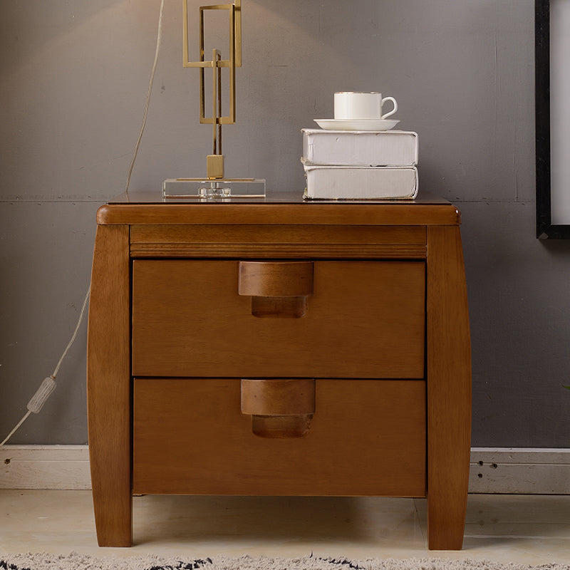 Solid Wood Night Table Modern Minimalist Bedside Table with Drawers