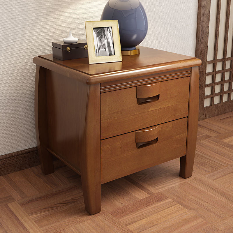 Solid Wood Night Table Modern Minimalist Bedside Table with Drawers