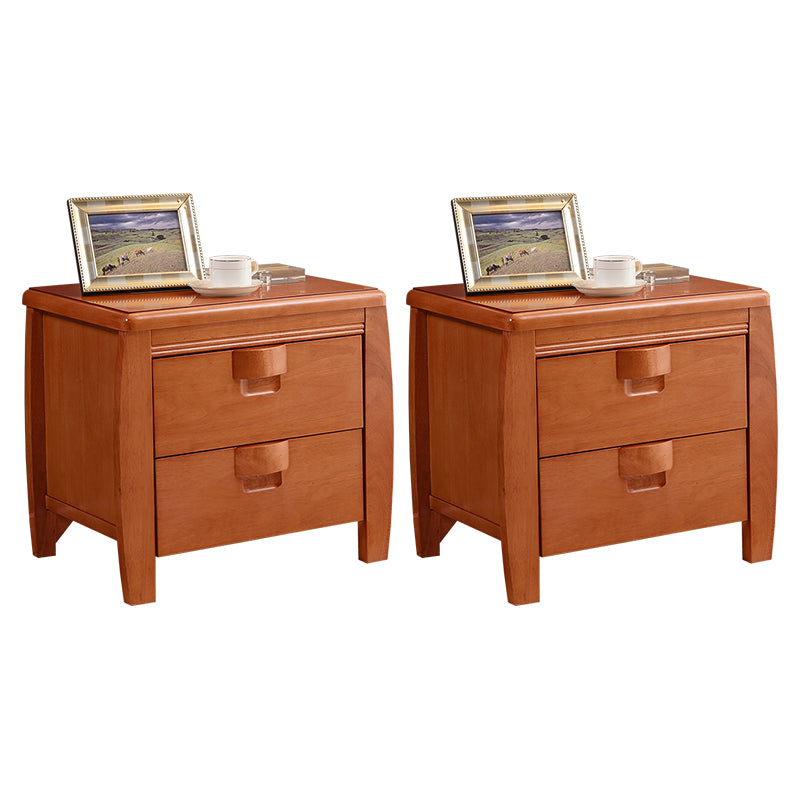 Solid Wood Night Table Modern Minimalist Bedside Table with Drawers