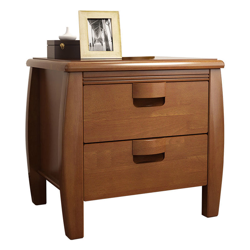 Solid Wood Night Table Modern Minimalist Bedside Table with Drawers