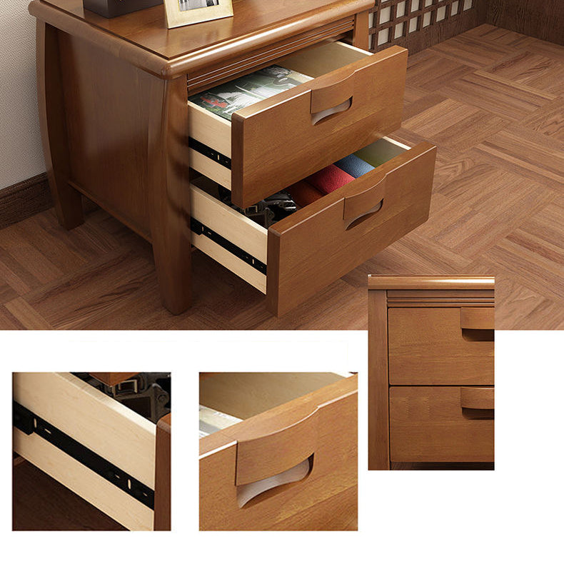 Solid Wood Night Table Modern Minimalist Bedside Table with Drawers