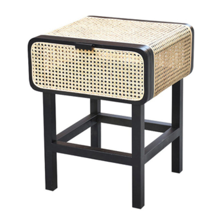 Rattan Night Table Modern Minimalist Bedside Table with Legs