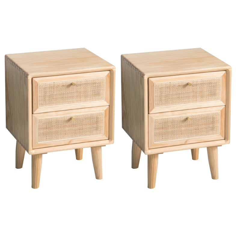 Rattan Bedside Table Modern Minimalist Night Table with Legs