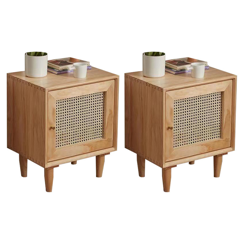 Rattan Bedside Table Modern Minimalist Night Table with Legs